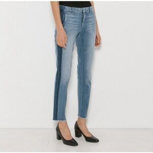 Vince. Tuxedo Stripe Leg Jeans Sunset Boulevard Medium Denim Straight Leg SZ 28